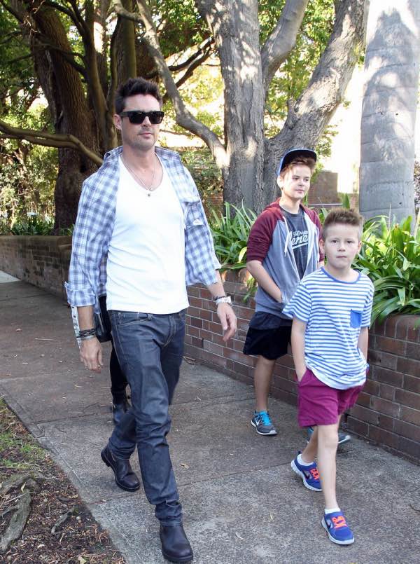 Natalie Wihongi and her ex-husband (left) Karl Urban's sons, Hunter Urban and Indiana Urban (right)